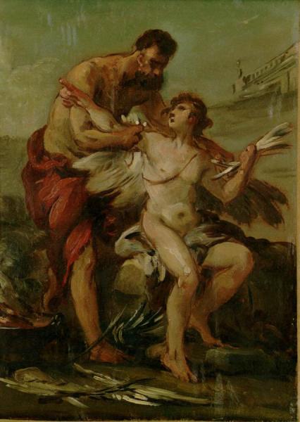 Study For Daedalus Attaching Icarus' Wings by Joseph Marie Vien
