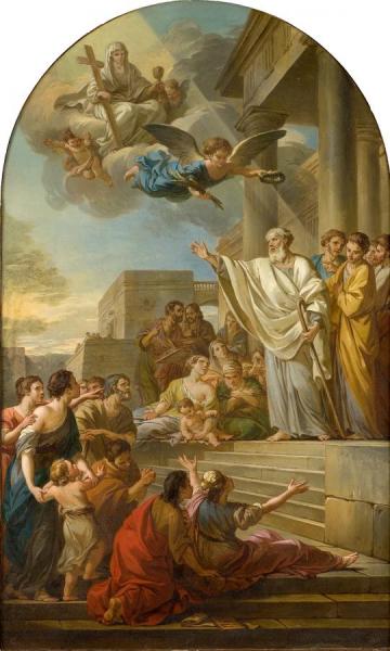 Study For St Denis Preaching In France by Joseph Marie Vien Oil Painting Reproductions