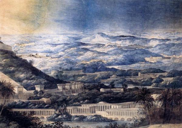 Imaginary Landscape With Neoclassical Buildings by Joseph Michael Gandy