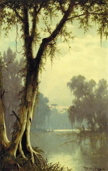 A Louisiana Bayou by Joseph R Meeker Oil Painting Reproductions