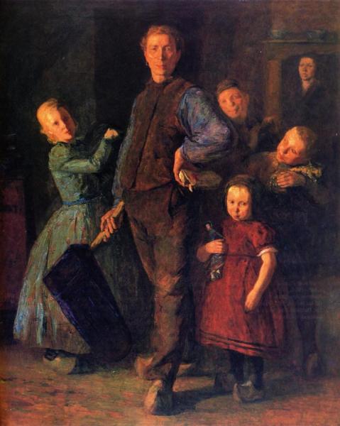 The Town Crier And His Family by Joseph Raphael