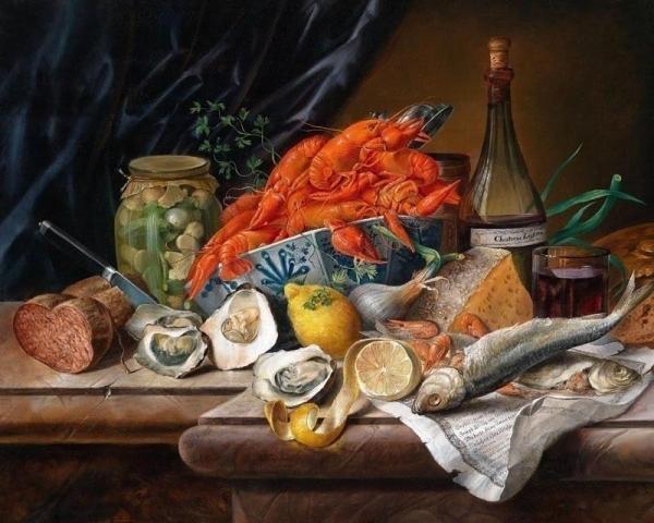Still-life by Joseph Schuster Oil Painting Reproductions