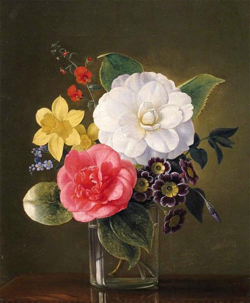 Still Life With Flowers by Joseph Schuster Oil Painting Reproductions