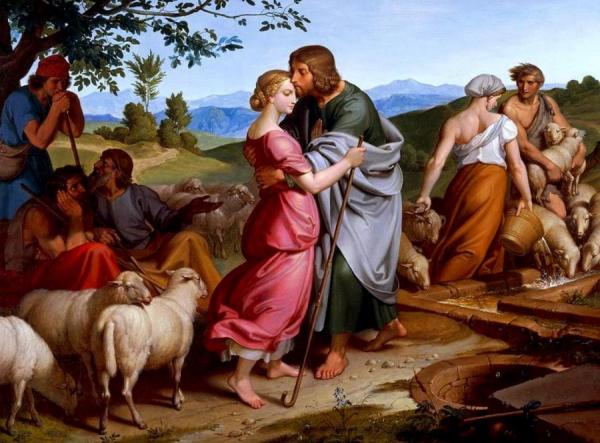 Joseph Von Führich Jacob Encountering Rachel With Her Father's Herds