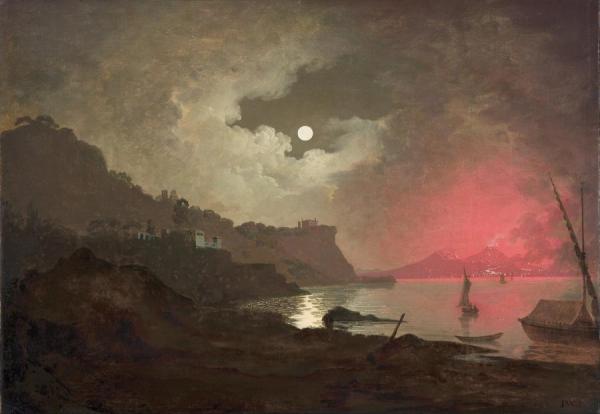 A View Of Vesuvius From Posillipo,naples by Joseph Wright Of Derby