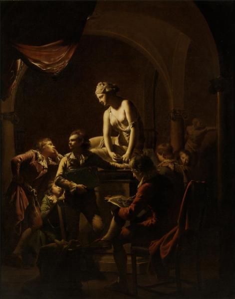 Academy By Lamplight by Joseph Wright Of Derby