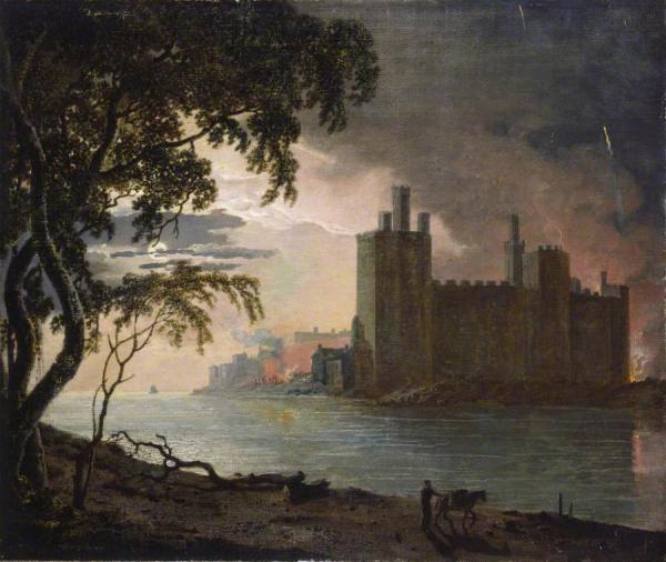 Joseph Wright Of Derby Caernarvon Castle By Moonlight