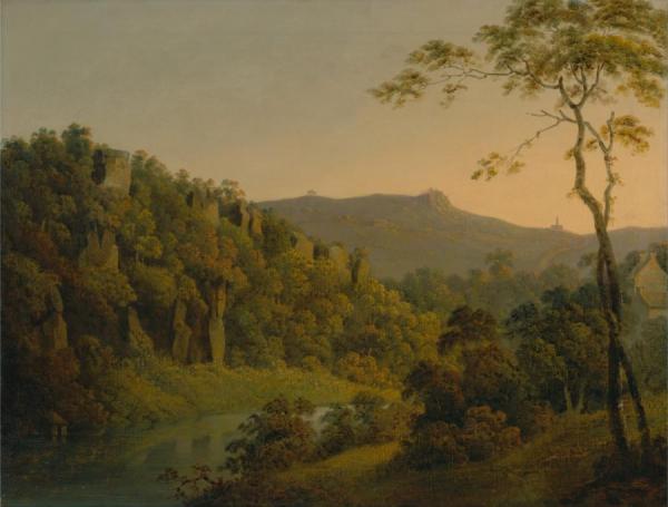 Matlock Dale,looking Toward Black Rock Escarpment by Joseph Wright Of Derby