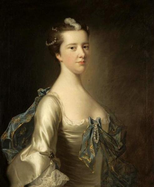 Portrait Of Sir Thomas Hesketh's Wife Harriet Cowper by Joseph Wright Of Derby