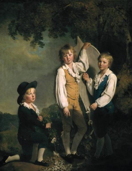 Joseph Wright Of Derby Three Children Of Richard Arkwright With A Kite