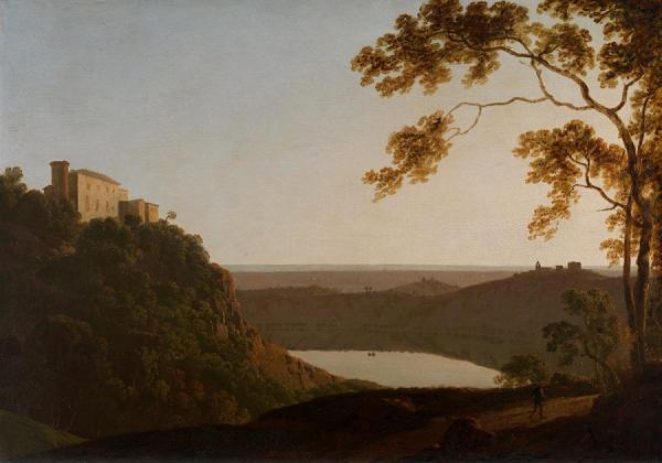 View Of The Lake Of Nemi At Sunset by Joseph Wright Of Derby