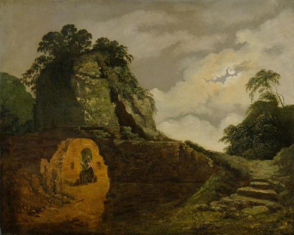 Virgil's Tomb By Moonlight,with Silius Italicus by Joseph Wright Of Derby