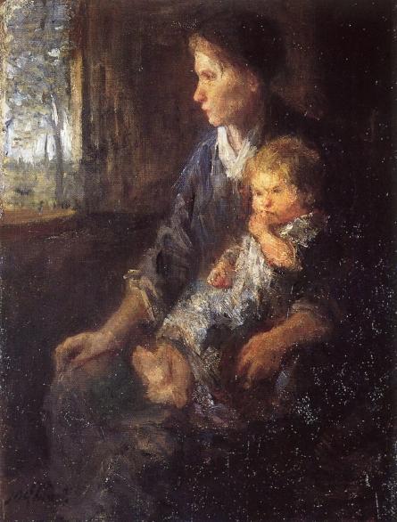 On Mothers Lap by Jozef Israels