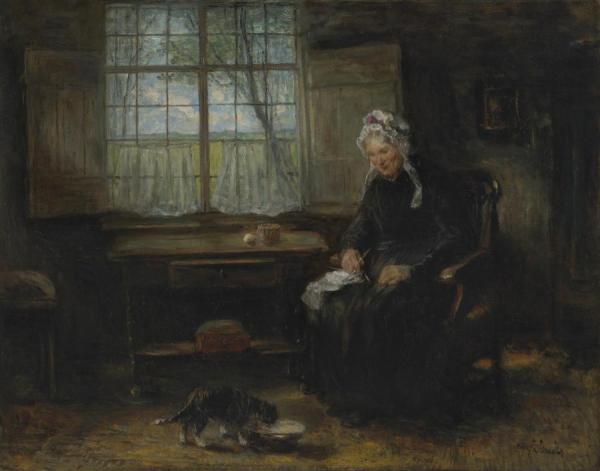 Une Vieille Demoiselle by Jozef Israels