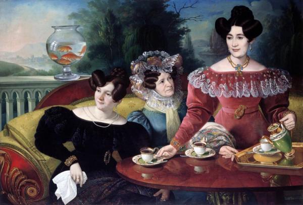 Three Ladies Of The Moscon Family by Jozef Jakob Tominc