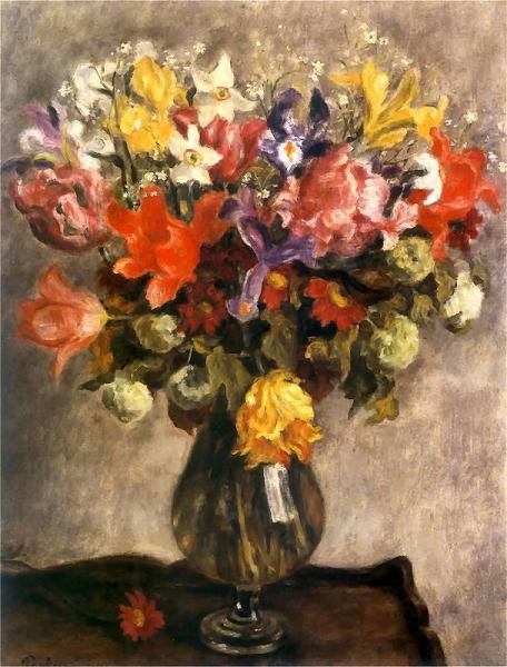 Jozef Pankiewicz Flowers In A Glass Vase