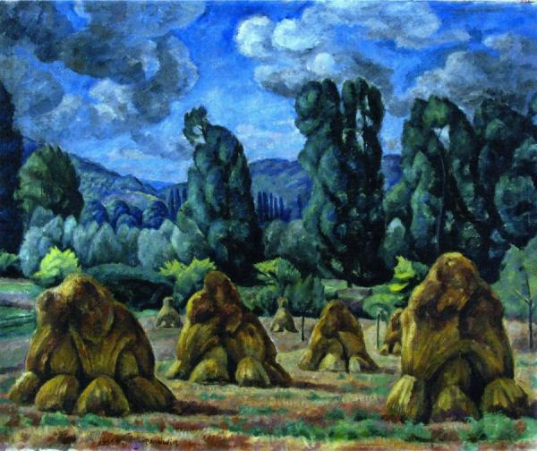 Haystacks - Normandy Landscape by Jozef Pankiewicz