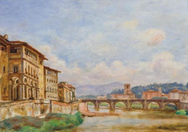 Ponte Alle Grazie We Florencji,1932 by Jozef Pankiewicz
