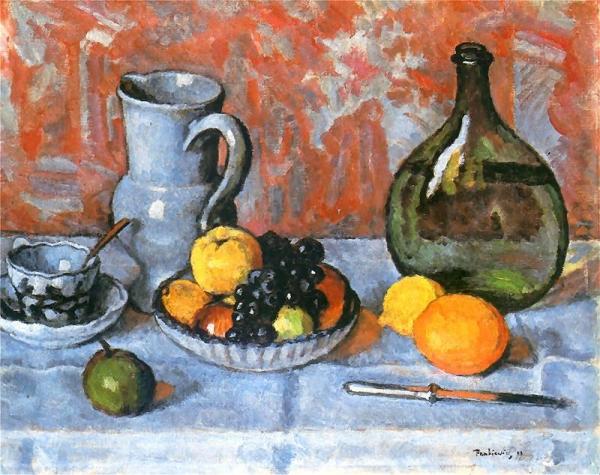 Still Life With Fruit And A Knife by Jozef Pankiewicz