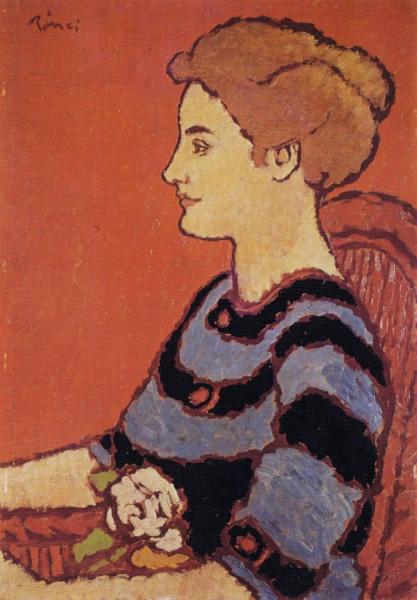 Woman In Blue Dress by József Rippl-rónai Oil Painting Reproductions