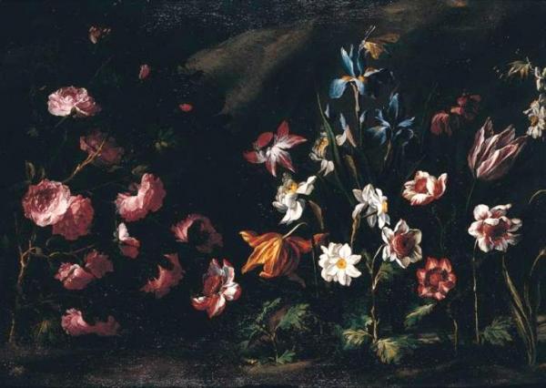 A Landscape With Flowers by Juan De Arellano Oil Painting Reproductions