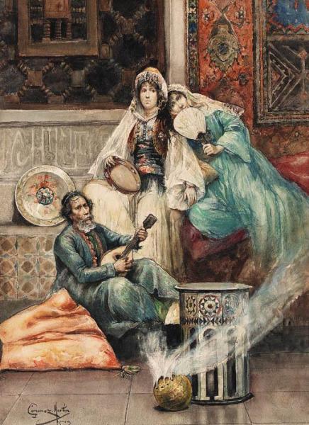 The Mandolin Serenade by Juan Gimenez Y Martin Oil Painting Reproductions