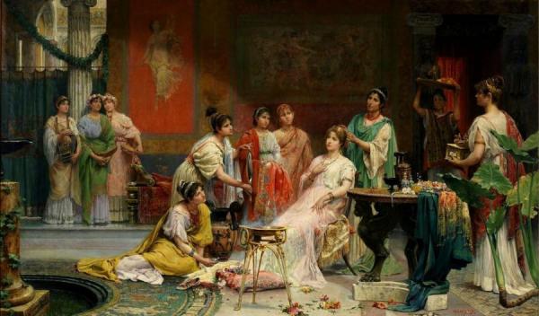 Toilet Of A Roman Lady by Juan Gimenez Y Martin