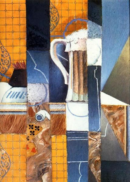 Beer Glass And Cards by Juan Gris