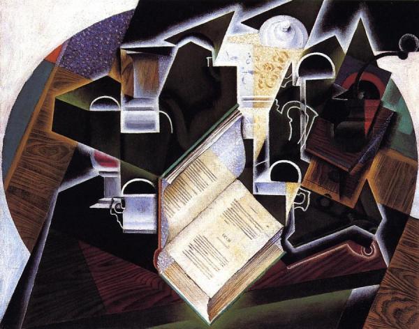 Book, Pipe And Glasses by Juan Gris