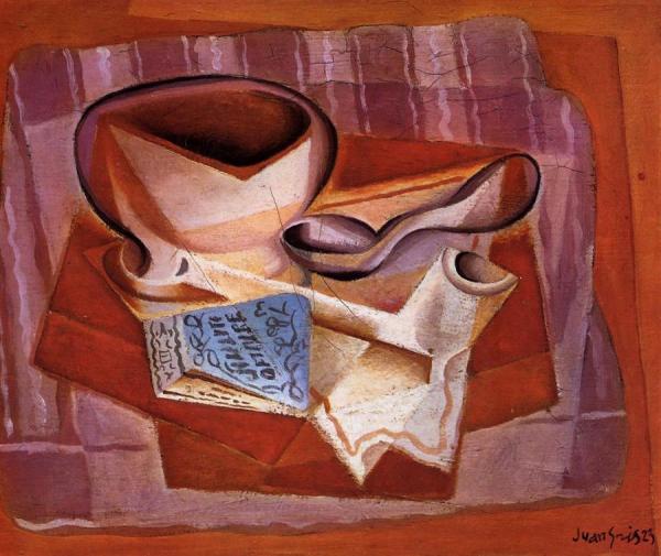 Bowl, Book And Spoon by Juan Gris