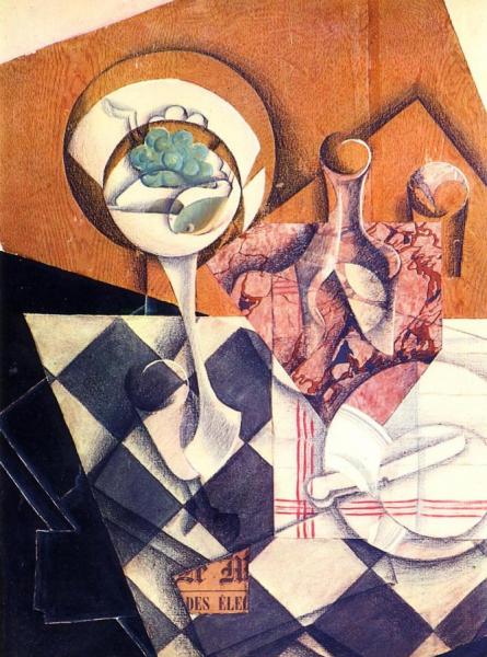 Fruit Bowl With Bottle by Juan Gris