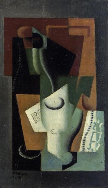 Glass And Bottle by Juan Gris
