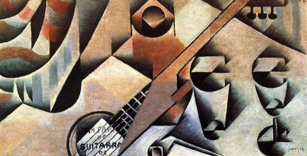 Guitar And Glasses by Juan Gris