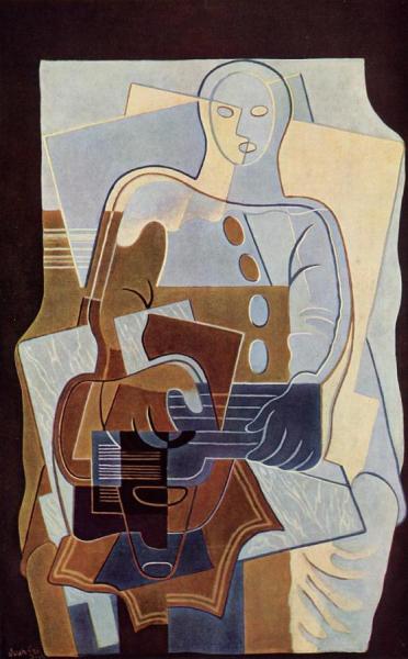 Pierrot With Guitar by Juan Gris Oil Painting Reproductions