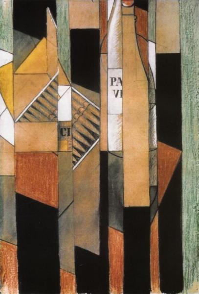 Still Life With Bottle And Cigars by Juan Gris