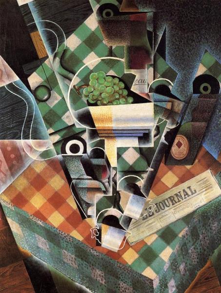 Still Life With Checked Tablecloth by Juan Gris Oil Painting Reproductions
