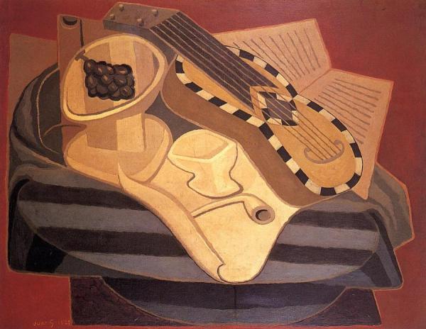 The Guitar With Inlay by Juan Gris Oil Painting Reproductions