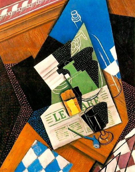Waterbottle, Fruitdish by Juan Gris