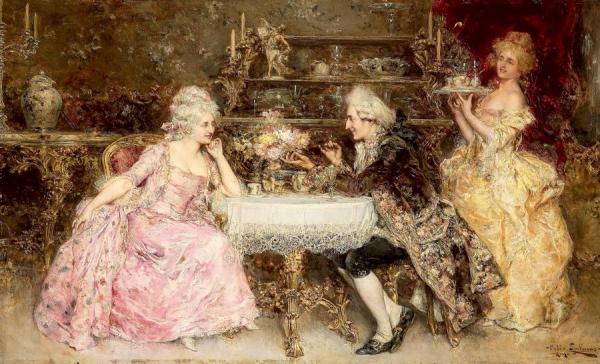 An Interesting Conversation by Juan Pablo Salinas Y Teruel Oil Painting Reproductions