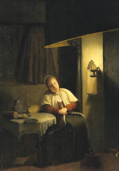 Judith Leyster Seated Lady In An Interior By Candlelight
