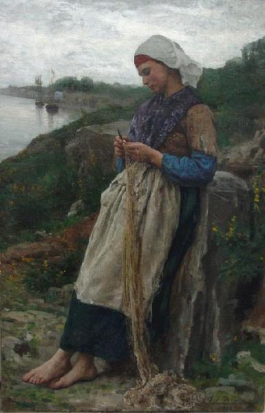 A Fisherman's Daughter by Jules-adolphe Breton