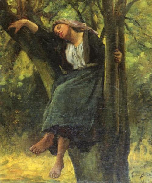Jules-adolphe Breton Asleep In The Woods
