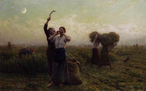 Evening Call by Jules-adolphe Breton