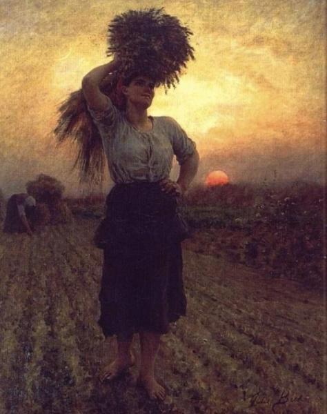 Harvesters by Jules-adolphe Breton