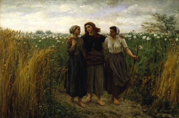 Returning From The Fields by Jules-adolphe Breton