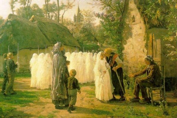 The Communicants by Jules-adolphe Breton