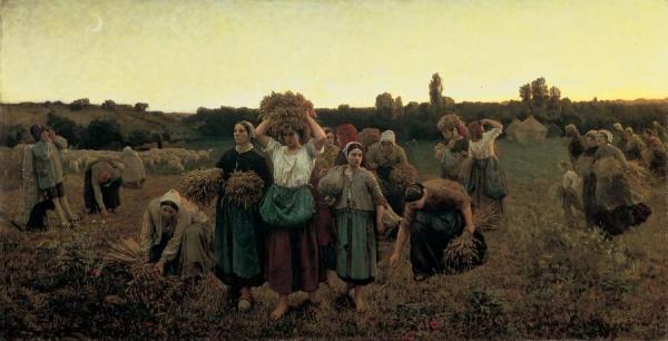The Recall Of The Gleaners by Jules-adolphe Breton