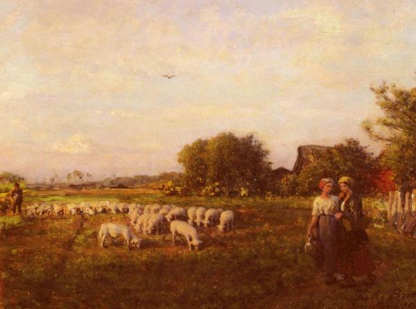 The Shepherd by Jules-adolphe Breton