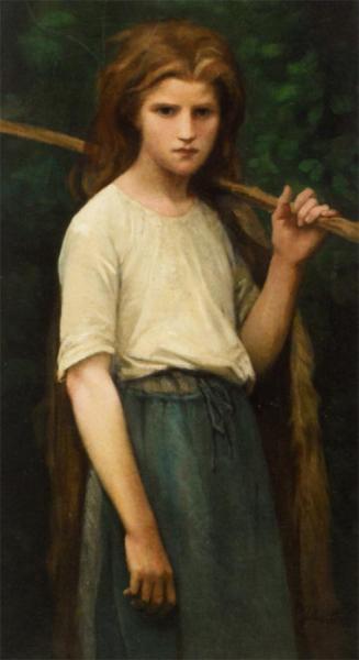 The Shepherdess by Jules-adolphe Breton