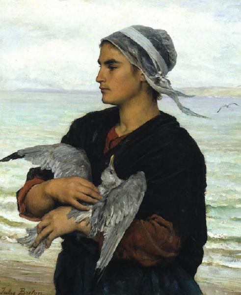 The Wounded Sea Gull by Jules-adolphe Breton